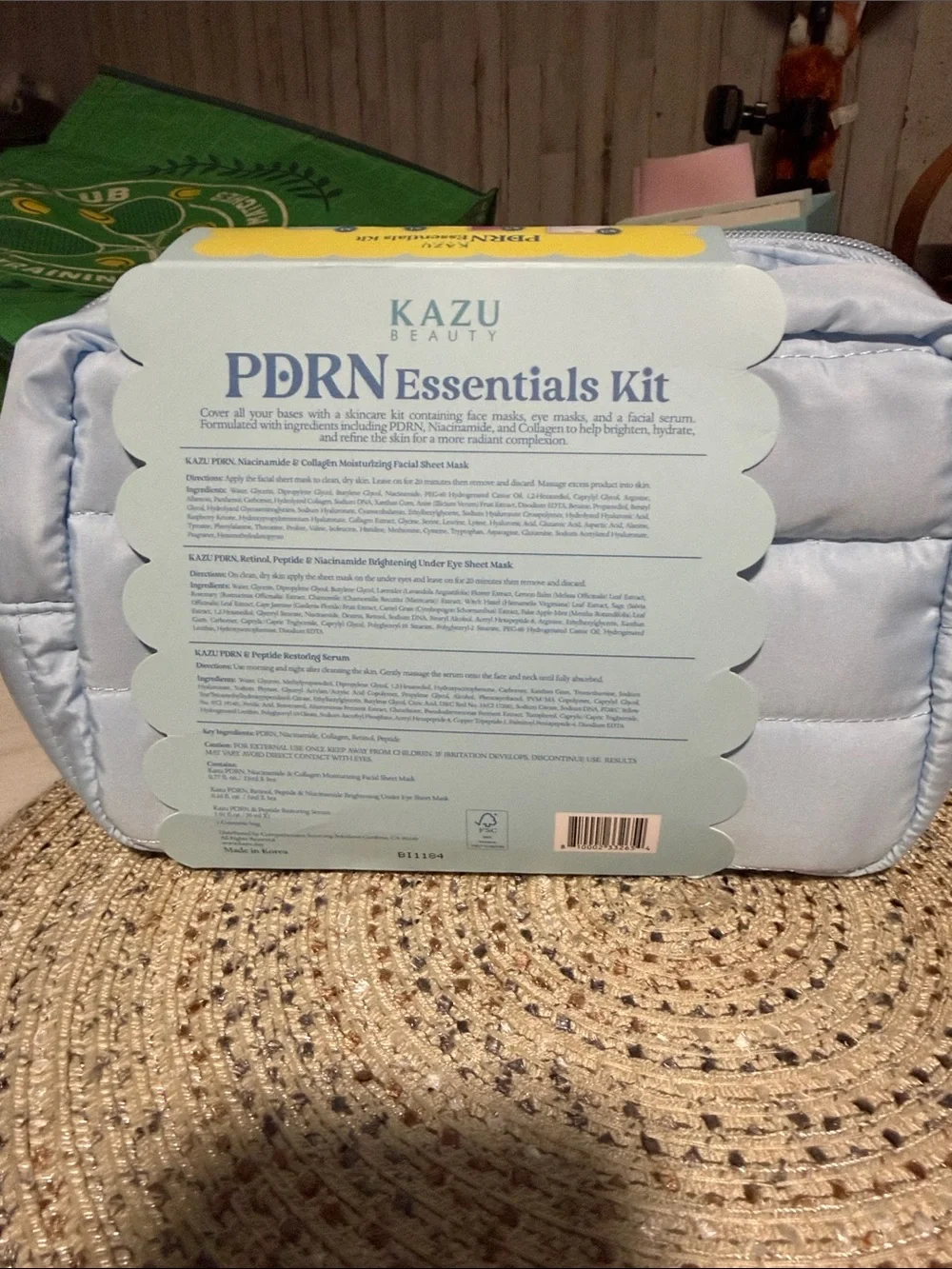 PDRN Essentials Kit 8pcs - Light Blue Cosmetic Pouch